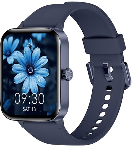 KIUVKAS Smartwatch Uomo Donna, 1.95 Full Touch Screen Smartwatch con Effettua/Risposta Chiamate, Fitness Tracker con Pressione Sanguigna e Monitor Sonno, 140+ Sport Step Counter per Android iOS