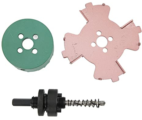 HELEVIA Abridor de Agujeros para Focos, Taladro de Posicionamiento Central de Vástago Hexagonal, Juego de Cortadores de Agujeros Avellanados con Diseño sin Bordes, Dientes de Acero de (65mm)