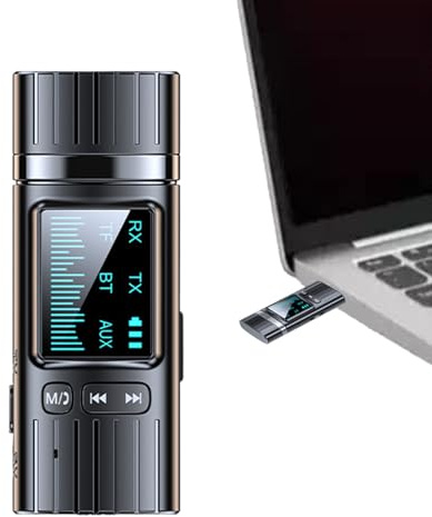 Trasmettitore Wireless per TV - Ricevitore per Computer e Monitor,Adattatore Audio con Jack 3.5mm,per TV PC Proiettore Cuffie Altoparlanti Impianto Stereo Casa e Auto