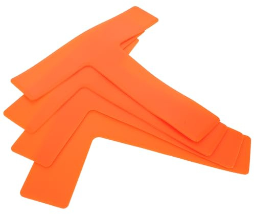 DECORNIJIA Lot de 4 Set de Marqueurs Plats de T Orange pour Entraînement de Football Tapis de Marquage de Terrain Résistants aux Intempéries Équipement Sportif pour Agilité et Délimitation