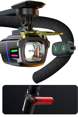 Bike Lights Front and Back, 1000 Lumens USB Rechargeable Bike Light Set with Power Indicator, Headlight & Taillight, Multiple Modes, Waterproof for Night Riding
