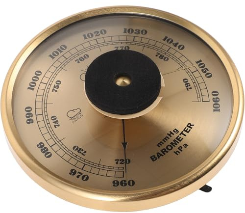 DRESSOOS Multifunctional Hanging Dial Barometer with Thermometer and Hygrometer, 108mm Insert Barometer for Home Weather Monitoring, Calibratable Professional Weather Instrument