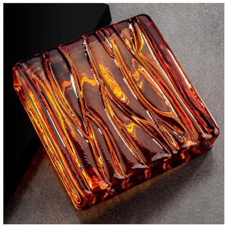 Piastrelle rettangolari in cristallo, Parete divisoria in mattoni di vetro multicolore 1,5,10,20 pz(Amber Color,1pcs)