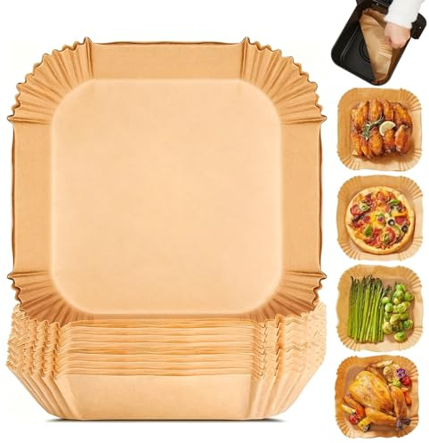 150 Feuilles Papier Cuisson Air Fryer Papier pour Air Résistant la chaleur | Papier Sulfurisé Air Fryerr Convient pour Friteuse À Air four À Micro Ondes Grille Pain Moule À Gâteau etc