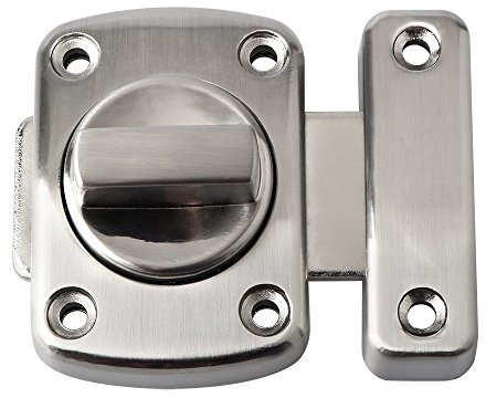 Sayayo Bathroom Latch Rotate Bolt Gate Latch Door Lock, Brushed Finished, 55x56MM, EMS220U