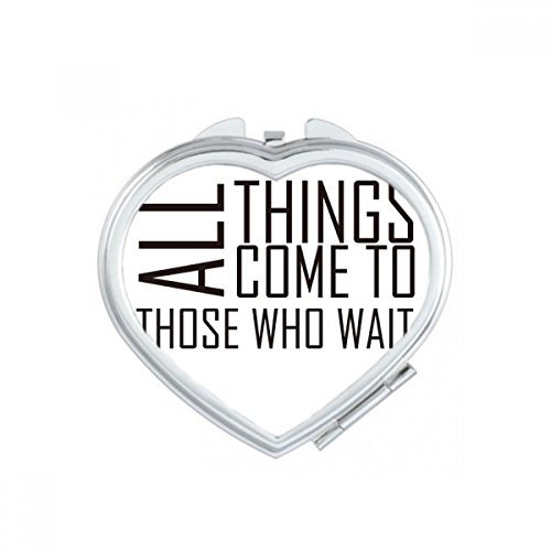 DIYthinker Slogan Nicht für den Erfolg Ziel wenn Sie es wollen; Just Do, was Sie lieben und daran glauben und es Wird natürlich kommen Herz Compact Make-up Tasch Mehrfarbig