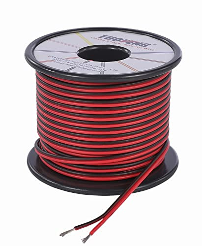TUOFENG Elektrisk kabel, 8,10,12,14,16,18,20,22 AWG silikon tråd anslutning kabel svart och röd mjuk och flexibel av tennbelagd koppartråd hög temperaturbeständighet
