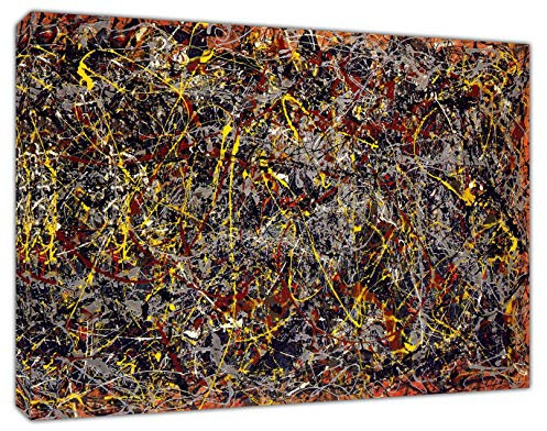 ARTSPRINTS Jackson Pollock Nr. 5 abstraktes Gemälde auf Holzrahmen, Stoff-Leinwand, 40’’ x 30’’ inch(102x 76 cm)-38mm depth