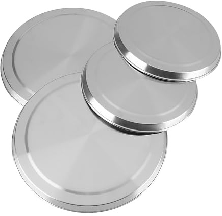 Elektroherd Herdabdeckung Abdeckplatten Edelstahl 4 stück Cooker Cover Plates 2x 17cm / 2x 21cm Rund Herdabdeckplatten für Herd Schutz Decor | 2x17cm 2x21cm Abdeckungen, Schutz, Küche