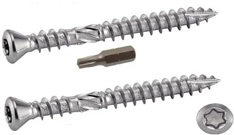 200 x Sechskantschrauben 4 x 40 mm Edelstahl A410 Doppelnetz Terrasse Holz + 1 Bit GRATIS – TX15