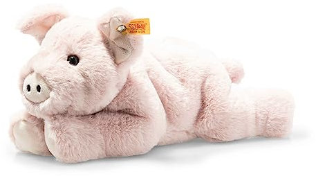 Steiff Kuscheltier Piko Schwein, Süßes Stofftier mit Kunststoffaugen, Kinder, Jungen & Mädchen, Friends, Plüschtier 28 cm, Rosa, 063978