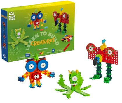 Plus-Plus 9603907 Ingenious Construction Toy, Learn to Build, Aliens & Monsters, Creative Building Blocks, 245 Pieces, Multicoloured, Mini, PP3907