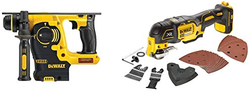 DeWalt DCH253N-XJ 18V XR Lithium-Ion SDS Plus Body Only Rotary Hammer Drill, Yellow/Black, 4.17 cm*13.07 cm*8.66 cm & DCS355N-XJ 18V Li-Ion Cordless Brushless Oscillating Multi-Tool