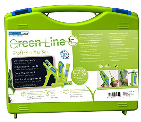 WEICON TOOLS Profi-Starter Set Green Line | nachhaltige Rohstoffe | 4 Abisolierwerkzeuge für die Elektroinstallation
