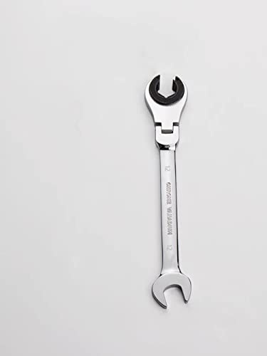 FLZOSPER 12mm Metric Flex-Head Gear Wrench, Ratcheting Fix Combination Spanner