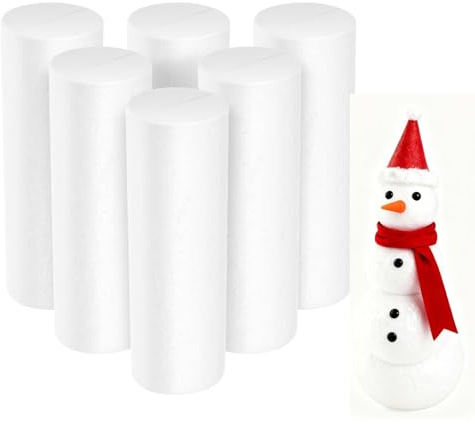 Cabilock 6St Weiße Schaumstoffzylinder Form: Modellieren Basteln Styropor Styropor Zylinder Dekorieren Schnitzen Malen Zylinder Weihnachtsschmuck für Kunst- Bastelbedarf 15 x 5Cm