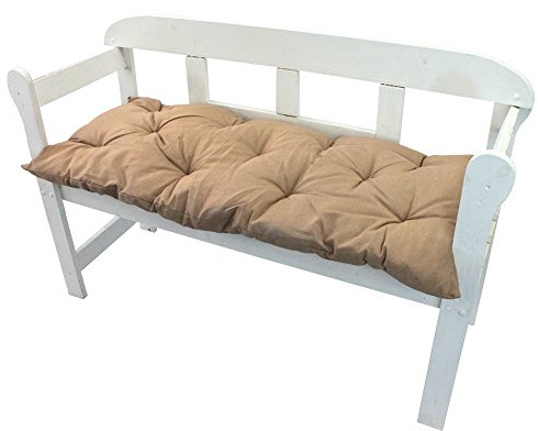 NYVI Bankauflage Ibiza 110x45 cm Beige - Polsterauflage für Gartenbänke Gemütlich & Langlebig - Sitzauflagen für Bänke Outdoor & Indoor - Sitzkissen Auflage Bank Sitzbank