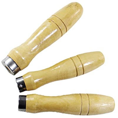 SEWOART Holzgriff für Feilen, 6, 8mm Innenloch, Ergonomisch Geformt | Khaki, 5 Stück, Passend für Metallfeile und Holzraspel, für Holz und Metallbearbeitung