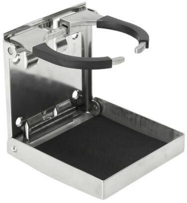 2X Edelstahl Becherhalter Getränkehalter Klappbar Halter Verstellbare Faltende Flaschenhalter Für Marine/Boot/Wohnwagen/Auto 4 ''