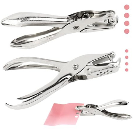 Perforatrice Carta 2 pezzi, Foro Rotondo, Diametro del Foro 3 mm e 6 mm, Foratrice Singola per Carta da Utilizzare Biglietti, Scrapbooking, Biglietti di Auguri, Perforatrice in Metallo