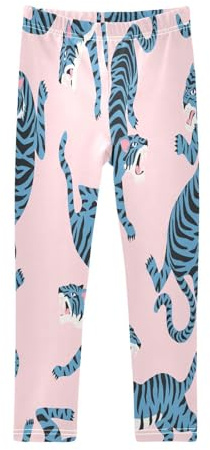 Anantty Mädchen-Leggings, niedlicher Tiger, volle Länge, Knöchel-Hose, Kinder-Leggings, mehrfarbig, 4 Jahre