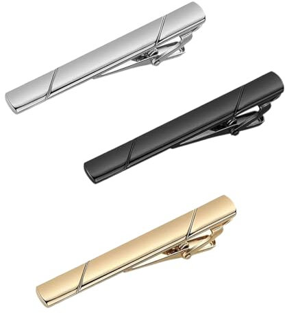 YHIJSR 3 Stück Krawattennadel, Krawattennadeln für Herren Klassische Krawattenklammern Business-Stil, Krawattenklammer für Herren in Schwarz