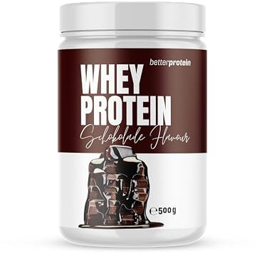 Whey Protein - Schokolade 500g - Produziert in Deutschland aus regionaler Milch - BetterProtein® - Eiweißpulver zum Muskelaufbau und Abnehmen - Dose