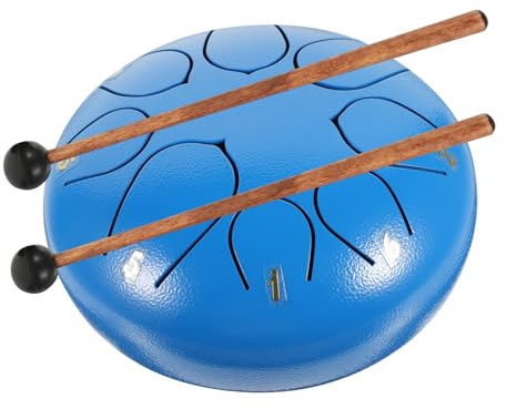 BESTonZON Tragbare Handtrommel Satz aus Synthesematerial mit Blauem Design Musikinstrument für Yoga Meditation und Musikunterricht Kleines Schlaginstrument für Kinder