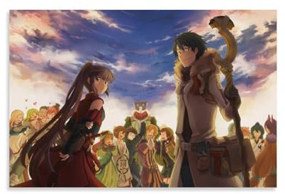 REDCHAMBER Japanische Komödie Magic Rpg Anime Log Horizont Rollenposter Poster Kunstdruck Wand Foto Farbe Poster Hängendes Bild Familiendekor 60 x 90 cm