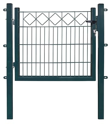 Dekor Gartentore EXCLUSIVE in den Ausführungen Karo & Ring für Stabmattenzäune - Drahtstärke: 6/5/6 mm - mit Zierornamenten (KARO, Anthrazit, B 100 x H 80 cm)