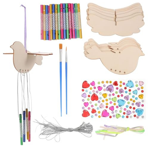 Abaodam DIY-Windspiel-Set Zum Selbermachen Mit Vogelmotiv-Design Wiederverwendbaren Materialien Hand-Auge-koordination Und Kreativer Entwicklung Für Junge Mädchen Und Erwachsene