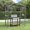 Tidyard Gazebo Barbecue Anthracite - Structure Acier, Toit Panneaux PC, 2 Étagères, Isolation Thermique