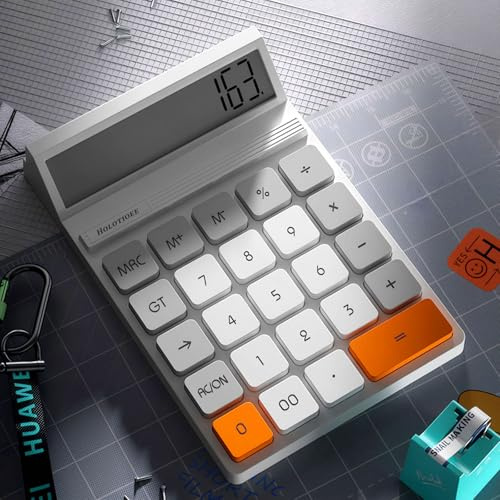 Holotioee 12-stelliger Tischrechner mit großem LCD-Display und sensibler Taste, für Zuhause, Büro, Schule, Klasse und Geschäft, 4 Funktionen, kleine Grundrechner für Schreibtisch