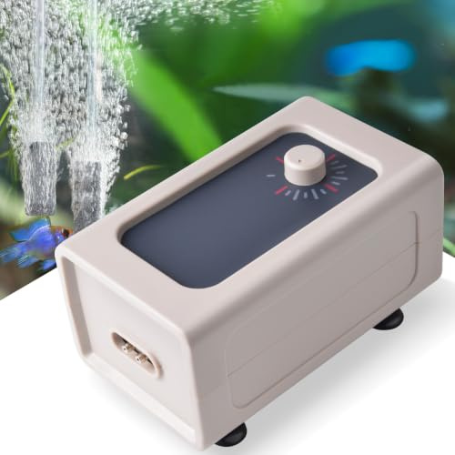 FEDOUR 5W/7W Large and Powerful Aquarium Air Pump, 600LPH Adjustable Fish Tank Air Pump for 50-1000L Fish Tanks/Hydroponics with Complete Accessories