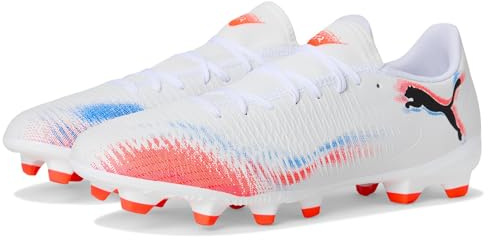 PUMA Future Play Herren-Sneaker, künstlich, Bodenfußballschuhe, Weiß-Schwarz-leuchtendes Rot Ah25, 48.5 EU