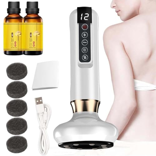 Masseur Anti Cellulite,Masseur De Cellulite à Main électrique,Appareil Anti-Cellulite,Masseur De Thérapie Par Ventouses électriques,Masseur De Graisse à 12 Niveaux,Pour L'abdomen,Les Cuisses (blanc)