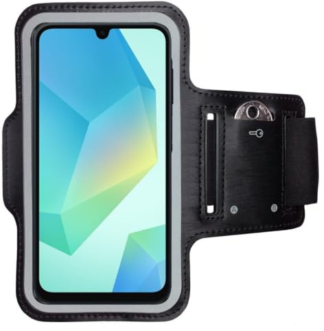 CoverKingz Brassard de sport pour Samsung Galaxy A16 4G/5G – Brassard avec compartiment pour clés – Brassard de sport pour téléphone portable – Noir