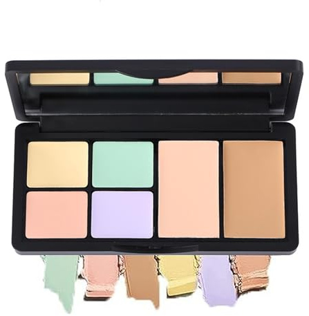 Palette Color Corrector - Kit di correttore crema, contorno a 6 colori con pennello | Copertura completa trucco impermeabile, cerchio scuro e correttore di imperfezioni per pelle impeccabile, correzio