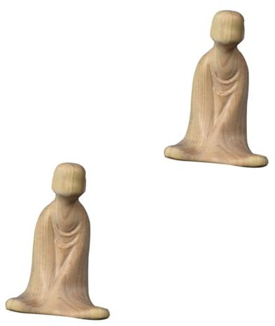 MAGICLULU 2 Piezas Adornos tallados en Madera para decoración de Escultura Decoración del hogar Manualidades Madera Escultura de Adorno de Escritorio Tallado estatuas de Boj