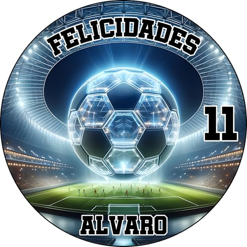 MDA Foto Comestible, OBLEA o Papel de AZÚCAR, FÚTBOL, ELIJA SU EQUIPO HAGA clic en Personalizar ahora, Foto personalizada con nombre, Edad y Texto, para Tartas y Magdalenas de Cumpleaños. Disco 2