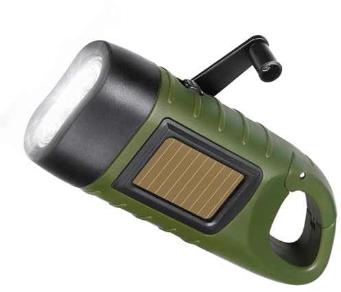 Linterna de cuerda, linterna solar de emergencia con manivela, linterna solar recargable con dinamo para camping, senderismo
