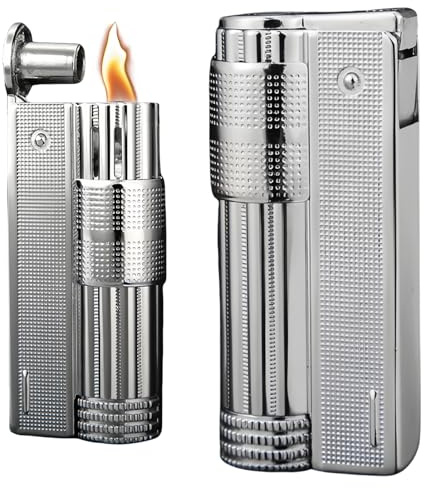 Sturmfeuerzeug Kerosene Feuerzeug, WIYETY Zinklegierung KerosinFeuerzeug, Wiederverwendbares Winddichtes Trenchfeuerzeug, Nachfüllbar Vintage MechanischesFeuerzeug für Männer Geschenk Kerosin