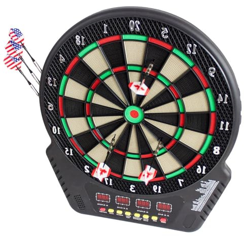 Elektronische Dartscheibe Dartboard Dart Set mit 4 LED Anzeige für 16 Spieler 27 Spiele DB272