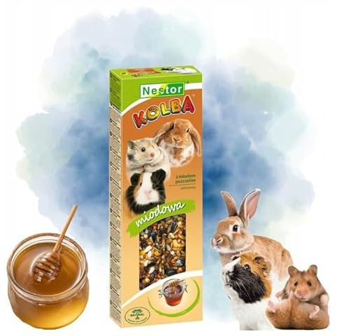 Twin Pack Hamster Rabbits Two Sticks Food HONEY Flavor Seed Natural Gnawing/Nibbling Treats 115g Guinea Pig Rat Mouse Gerbil Rodents and Small Animal Bars Pet Vegetable Foods Degu Chew Snacks