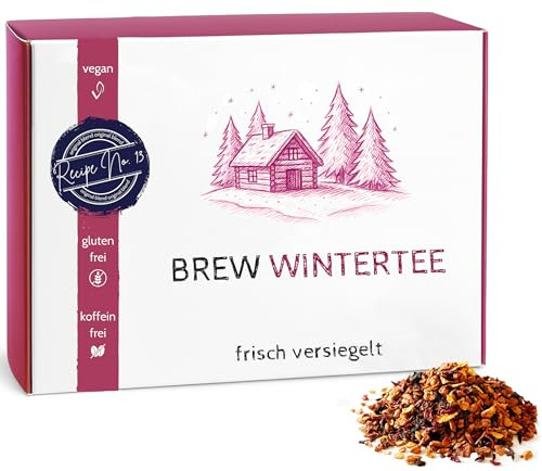 Orientalischer Wintertee 180g, perfekter Weihnachtstee & Wintertee – besonderer Früchtetee mit Apfel, Hibiskusblüten, Orange, Zimt | Fruchtiger Winterzauber- & Hüttenzaubertee | Toller Abendtee, BREW