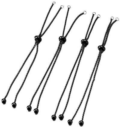 WENH 3/4pcs Stainless Steel Adjustable Slider Chain for Jewelry Making DIY Loops Connector Pendants Bracelets Chain Material Findings(Black 3Pcs)