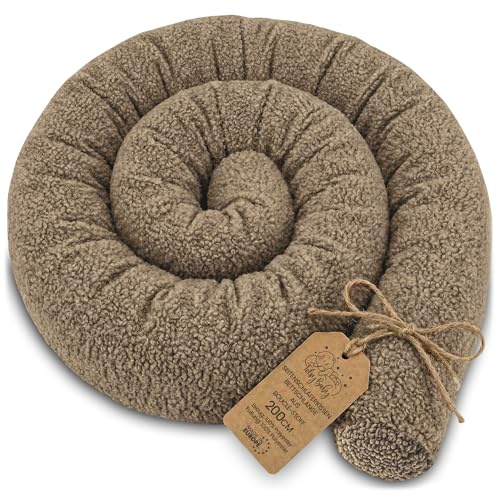 Kroppskudde Side Sleeper säng orm 200 cm Långkudde Rullkudde Sovkudde Nackrulle Sängkudde Mjuk Ergonomisk Tvättbart Överdrag Andningsbar Oeko-Tex Beige D