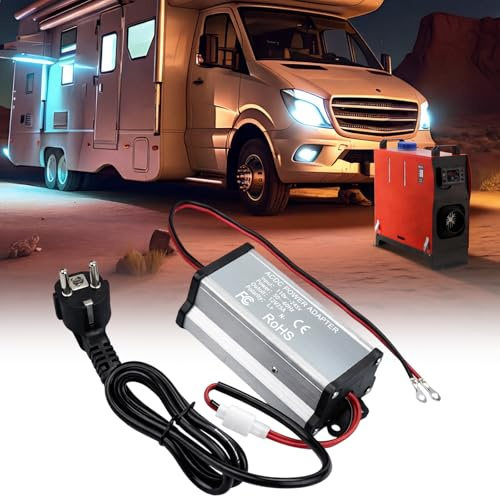 Aiyomi Transformador de corriente de 230 V a 12 V, adaptador de alimentación para 5 kW, 8 kW, calefacción de aire diésel todo en uno, transformador de corriente AC 230 V a CC 12 V para caravanas