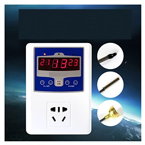 KKFDWAQQ Smart Thermostat Thermostat Pet Reptile Breeding Digital Display Electronic Temperature Control Socket Thermostat Switch(NMM-02 Type C Metal Type)