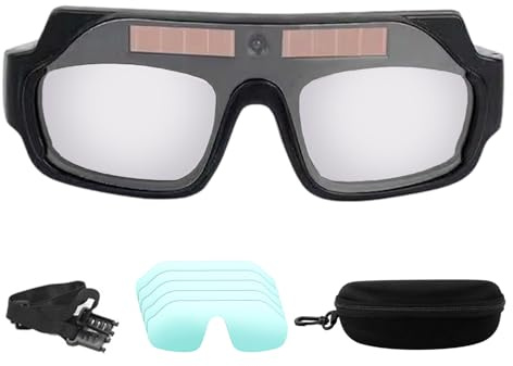 Bollisate Gafas de seguridad para soldadura, antideslizantes, con oscurecimiento automático, antirreflejos, protección de soldadura, para profesionales, técnicos, entusiastas de la mecánica, obra de